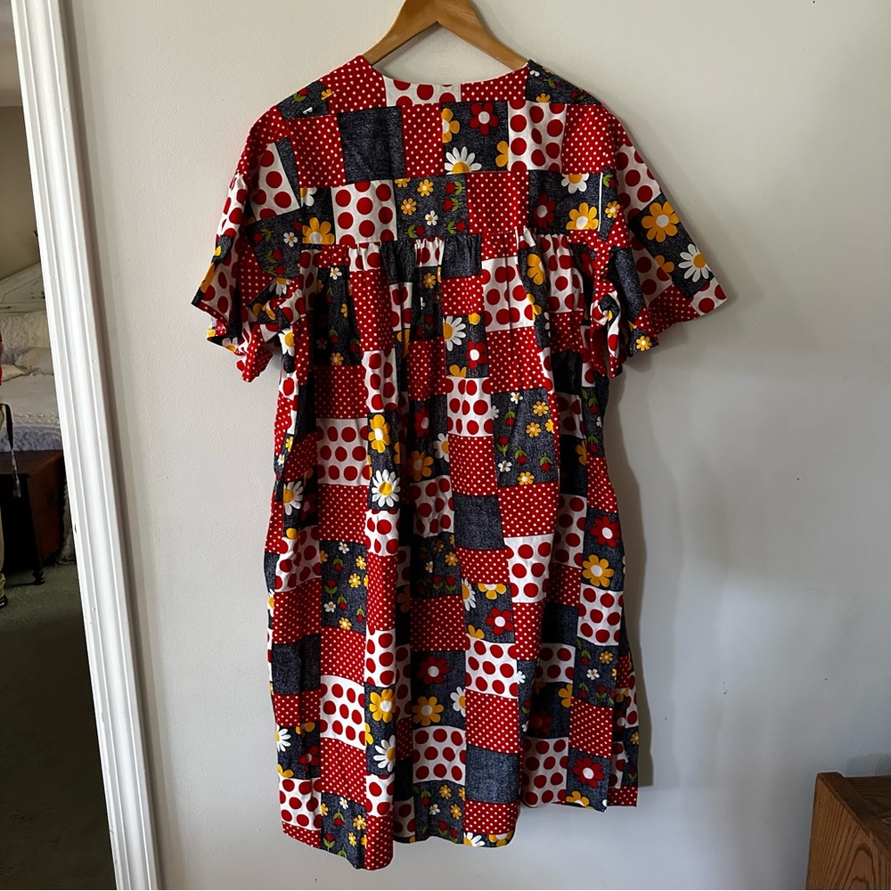 Vintage 70s Housedress Muumuu Ooak (Mm) - image 4